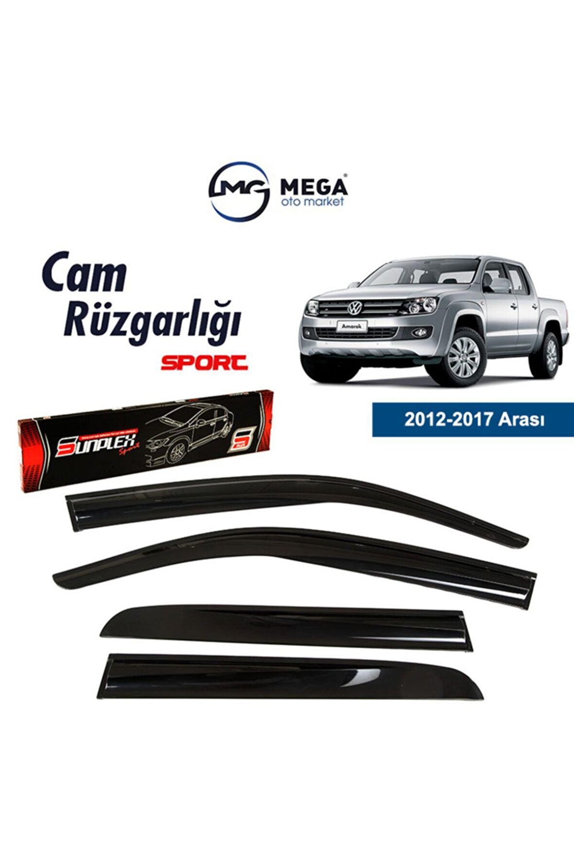 Vw Amarok Mugen Tip Cam Rüzgarlık Sunplex Uyumlu