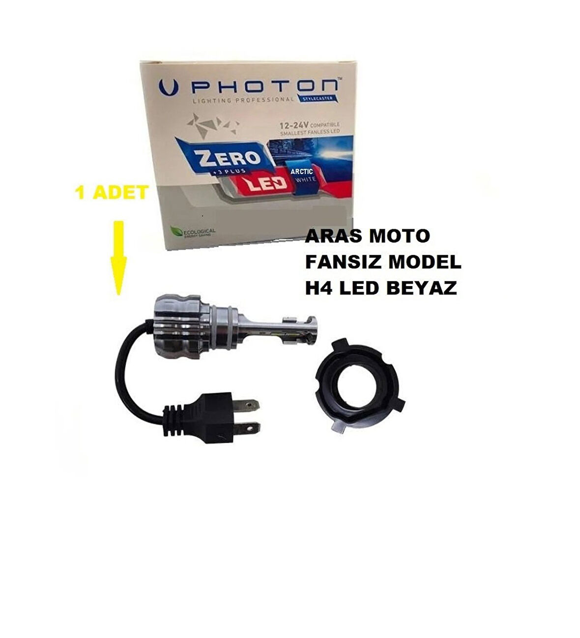 Motosiklet, Atv Photon Xenon Led Ampül H4 12-24 V Zero Fansız Model (Sessiz) 1 Adet_Supermoto