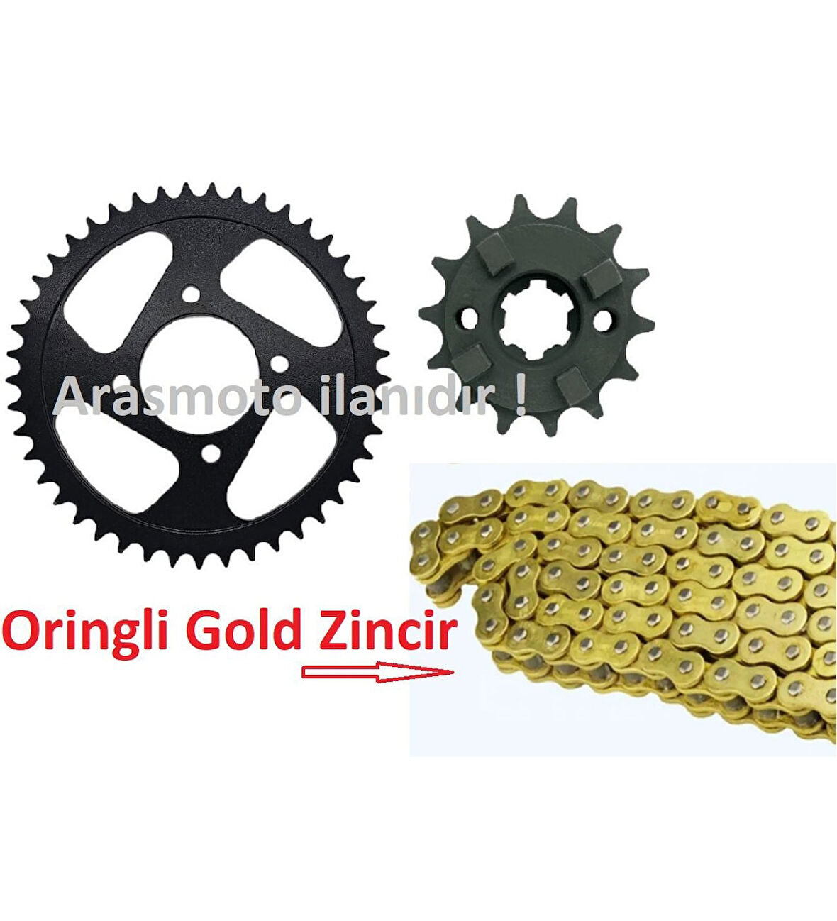 Cf Moto Nk 150 Zincir Dişli Seti Oringli Gold Sarı Zincirli 428/136 Bakla _Supermoto