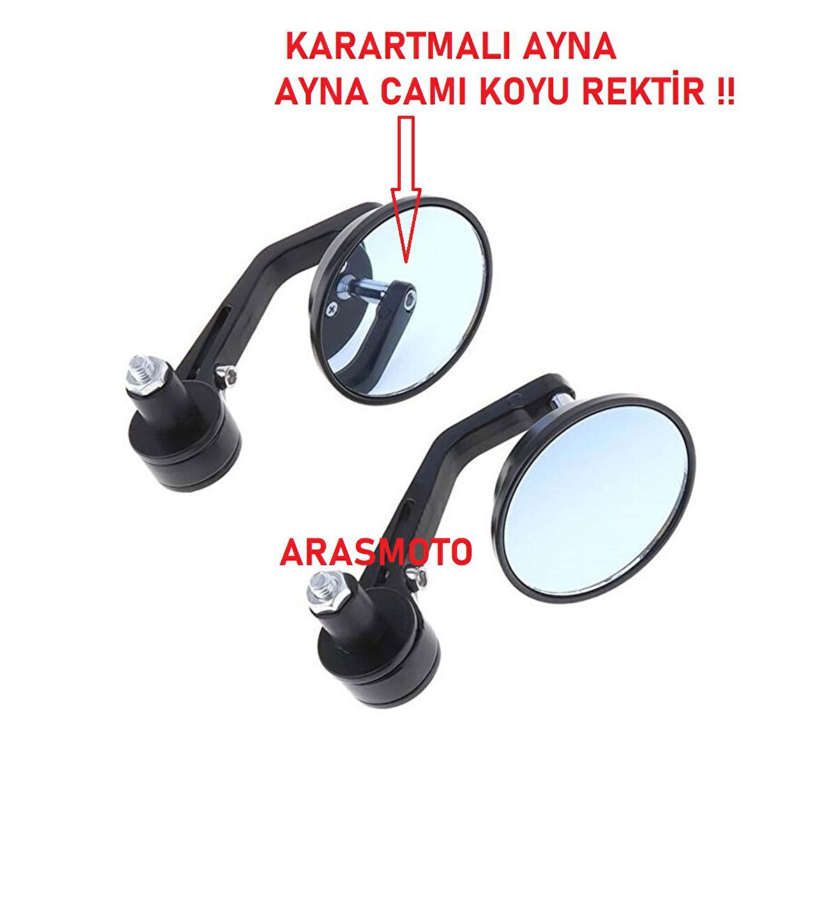 Motosiklet Gidon Aynası Koyu Renk Aynalı,Oval ( Yuvarlak Tip)Üniversal Tüm Modellere Uygun_Supermoto