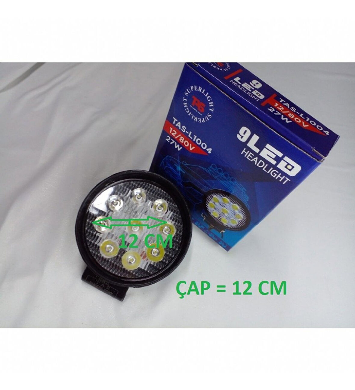 Motosiklet Atv Otomobil Led Far Yuvarlak Universal (Çakarsız)12/80 V*25 W_Supermoto