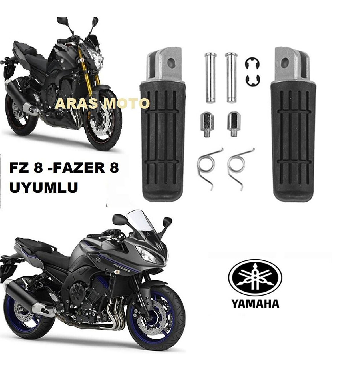 Yamaha Fazer 8 -Fz 8 Uyumlu Ön Basamak Seti A Kalite_Supermoto
