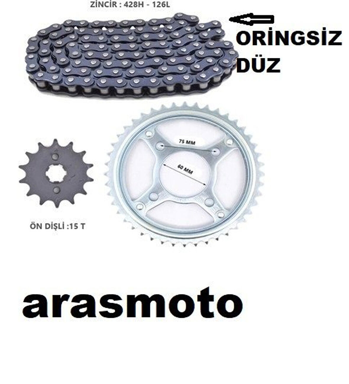 Honda Cbf 150 Oringsiz Zincir Dişli Seti Kaliteli 2007-17 _Supermoto