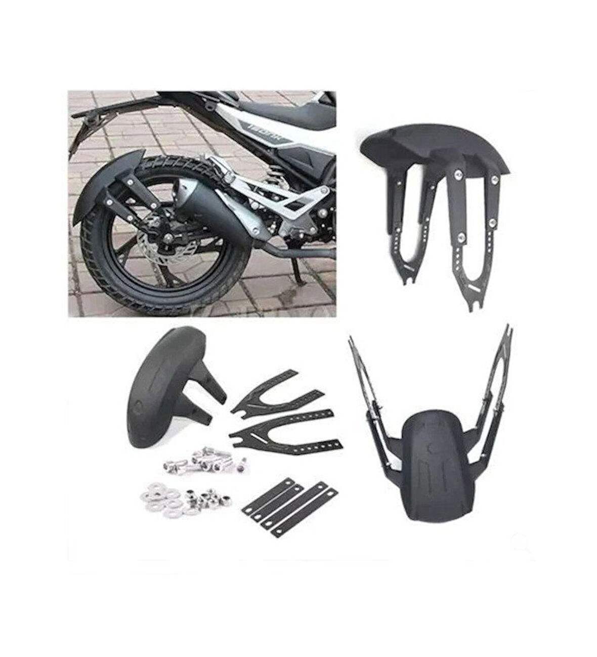 R25-Mt25-Cbr 125-Cbr250-Dominar-Pulsar -Nk150-Nk250 Uyumlu Universal Çamurluk Sıyırıcı  _Supermoto