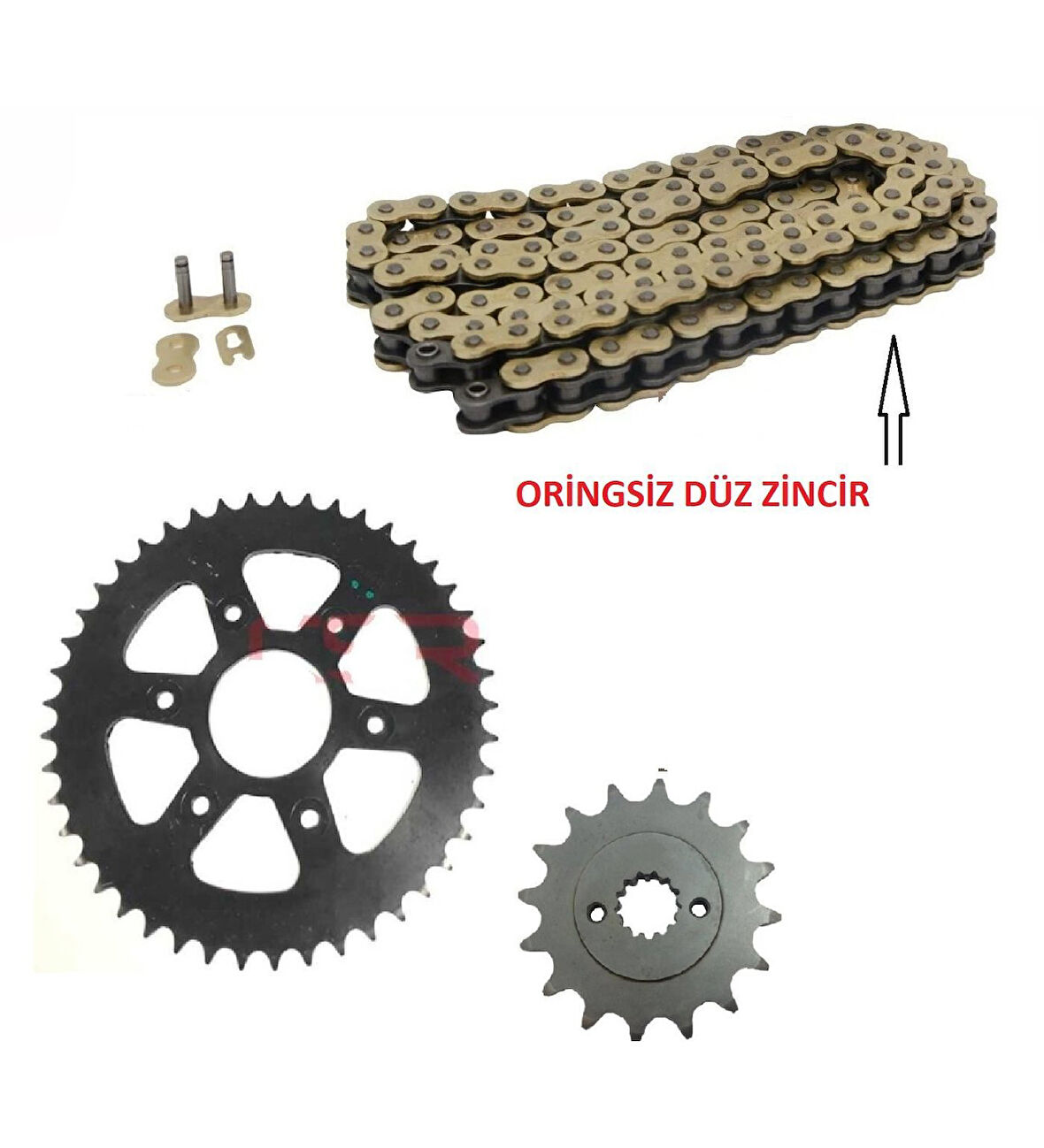 Bajaj Dominar 250 ,D250 Zincir Dişli Seti Oringsiz Düz Zincirli_Supermoto
