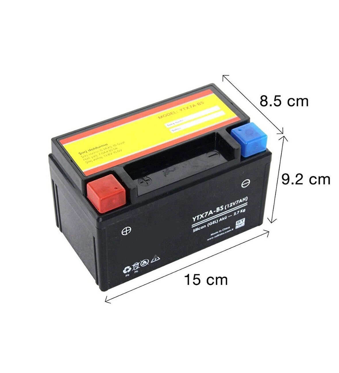 Çin Menşeli Motorlar 125 Cc - 150 Cc ( 12/7 Yatık )Scooter Akü_Supermoto
