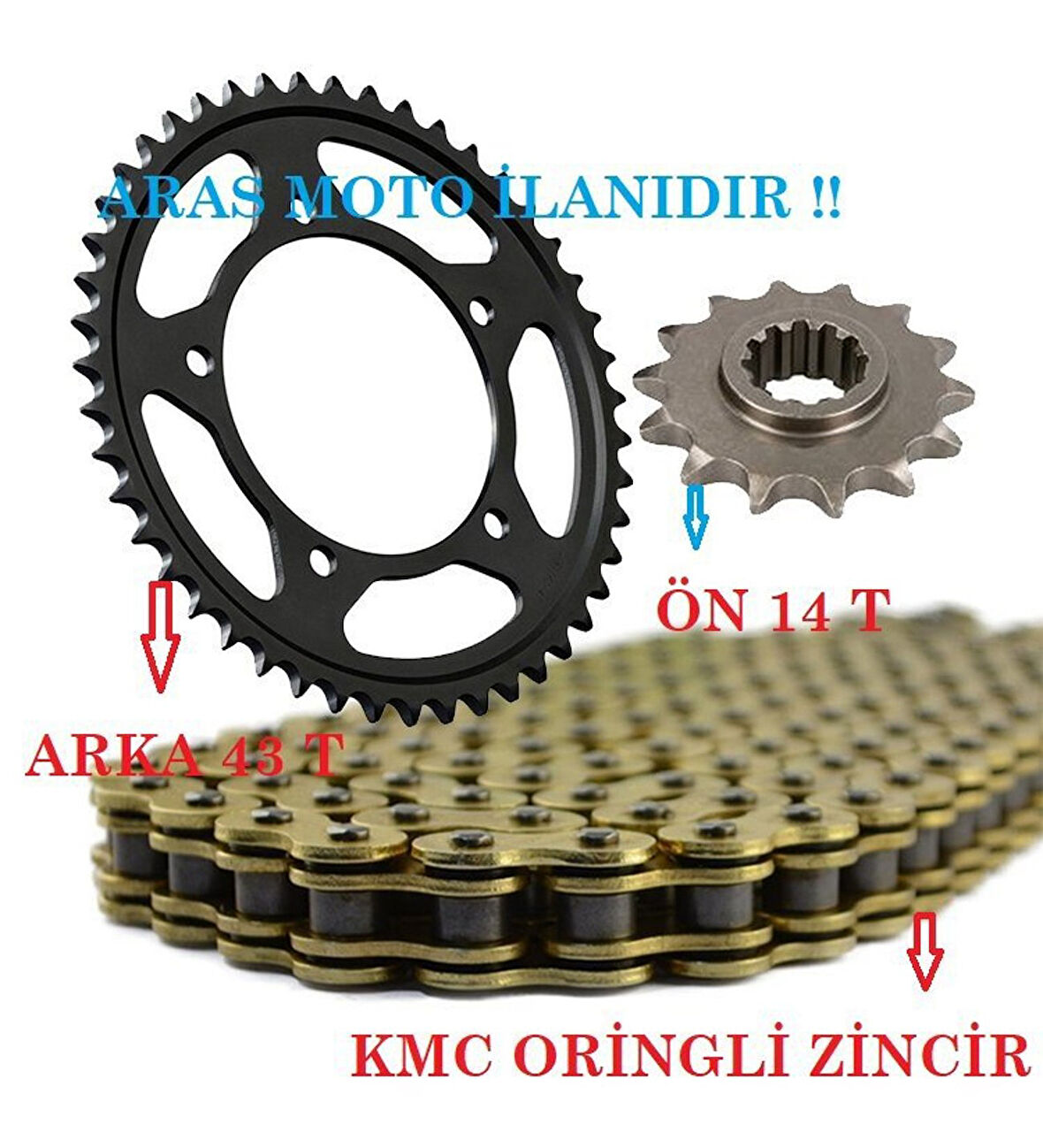 Yamaha Yzf R25 - Mt25 Zincir Dişli Seti Oringli Zincir (43T-14T)_Supermoto