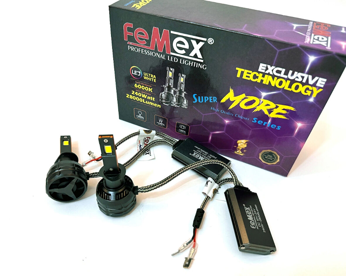 Femex Super More H1 Şimşek Etkili Led Xenon 240W 28.000 Lumen