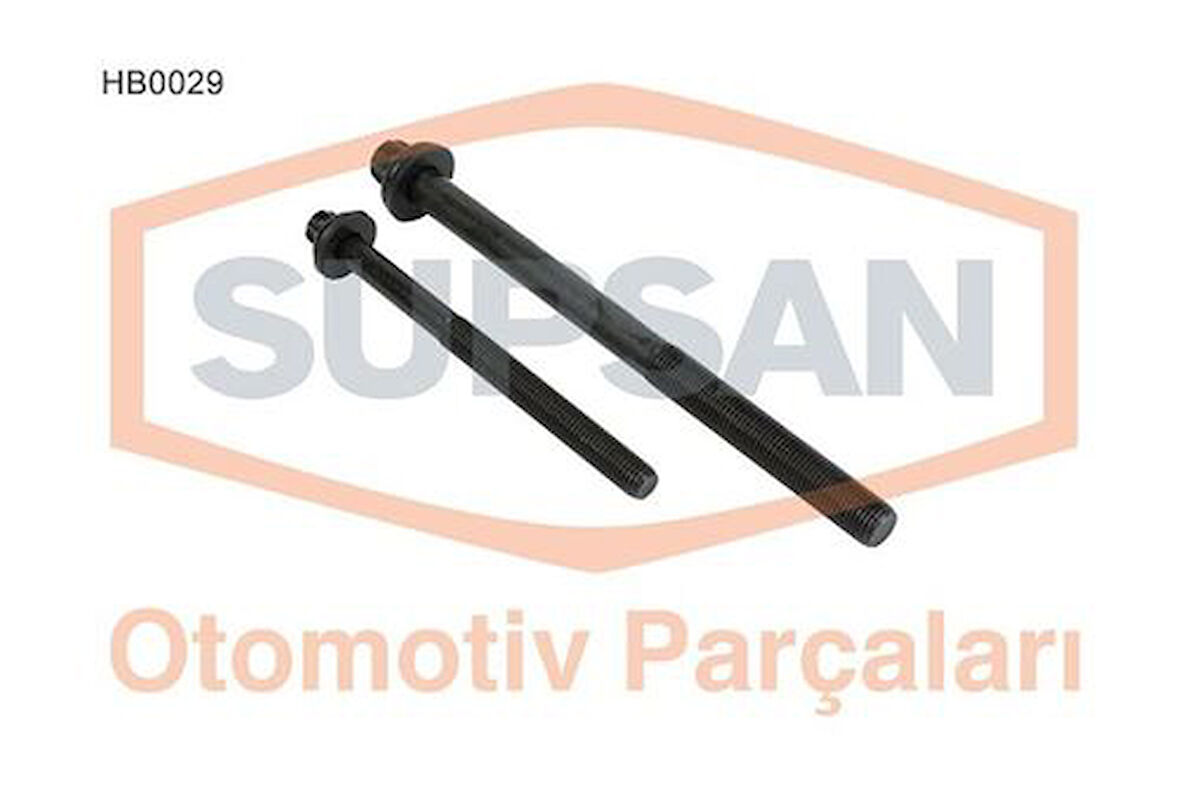 Supsan HB0029 Silindir Kapak Saplama Seti Ducato 2.3 Multijet 120 Common Rail M14 193mm 6 Adet M11 133mm 4 Adet 500347039