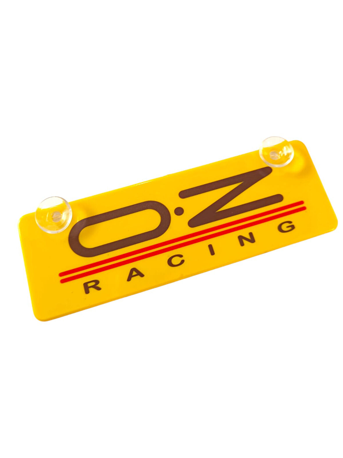 O.Z Racing Sarı Dekor Plaka Vantuzlu Cam Süsü 22x7.5cm