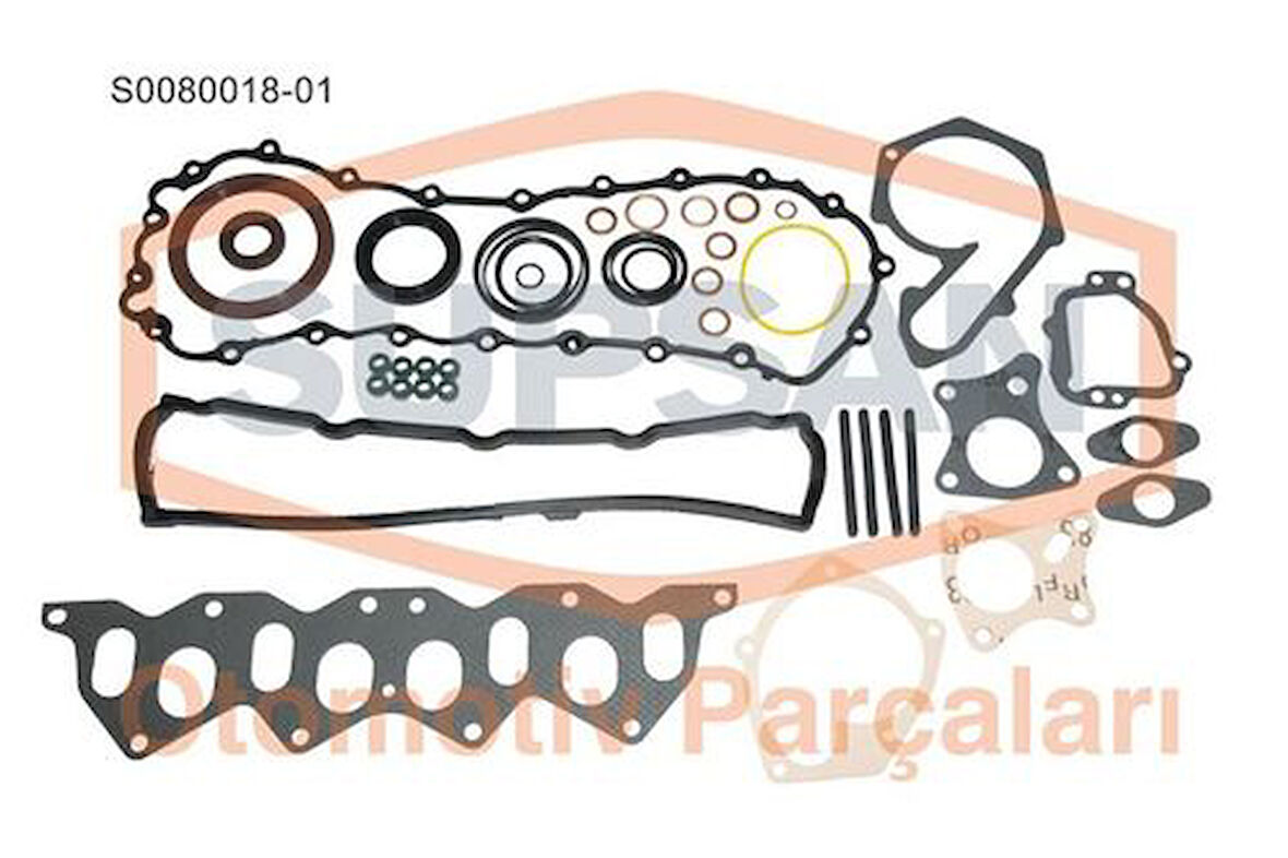 Supsan S0080018-01 Motor Takım Contası Full Keçeli Silindir Kapaksız Kangoo Express 1.9D Renault 19 1.9D F8Q Eski Motor 77014664093S