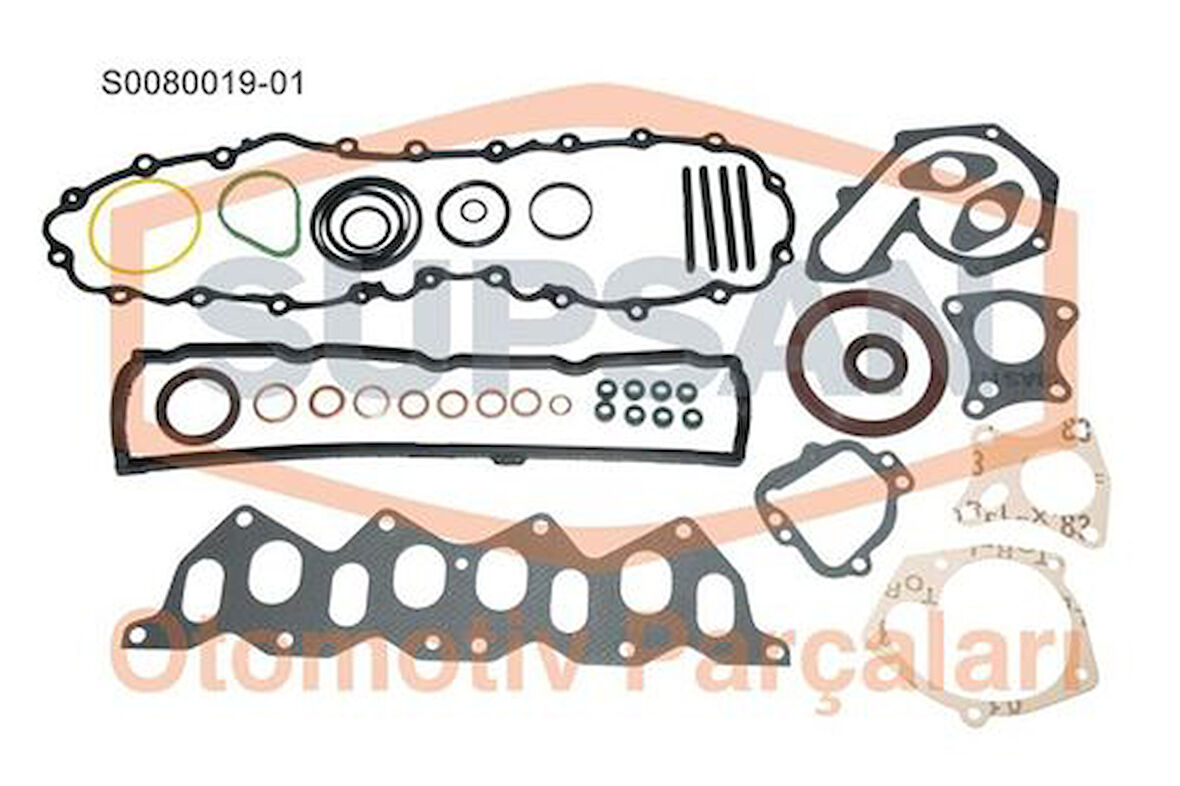 Supsan S0080019-01 Motor Takım Contası Full Keçeli Silindir Kapaksız Kangoo Megane Laguna 1.9D F8Q Yeni Motor 77014664083S