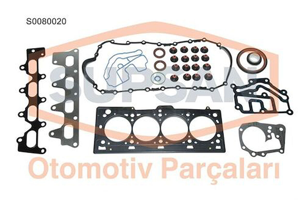 Supsan S0080020 Motor Takım Contası Keçeli Skc Lı Subap Lastiklı Megane Clio Laguna 1.4 1.6V 1.6 16V K4J K4M 7701471886