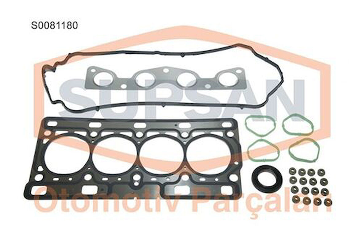 Supsan S0081180 Üst Takım Contası Renault Twingo Clio 1.2 16V (Eng D4F) Keçeli Subap Lastiklı Skc Lı (Corteco) 7701475822