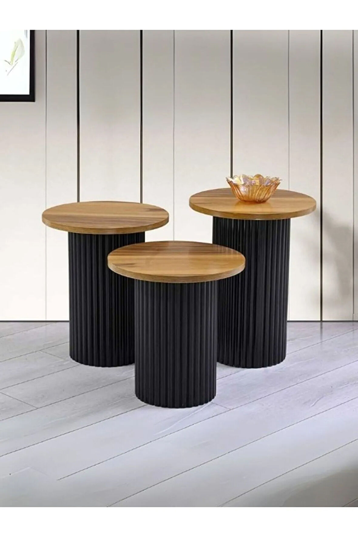 Savana İskandinav 3'lü Ahşap Zigon Sehpa