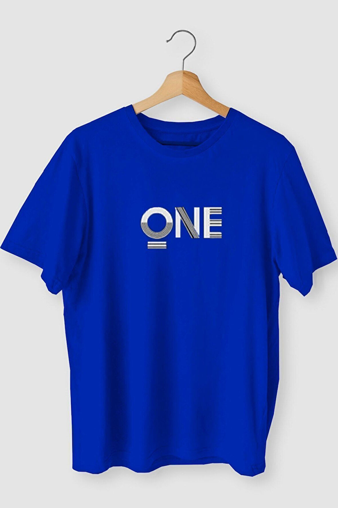 Oversize One Baskılı Siyah Tshirt