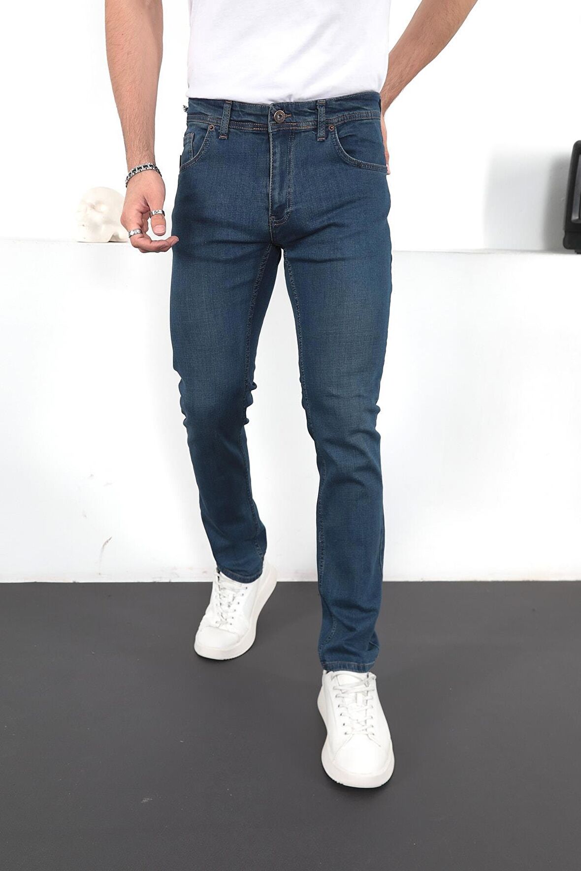 Erkek Likralı Denim Regular Fit Jeans