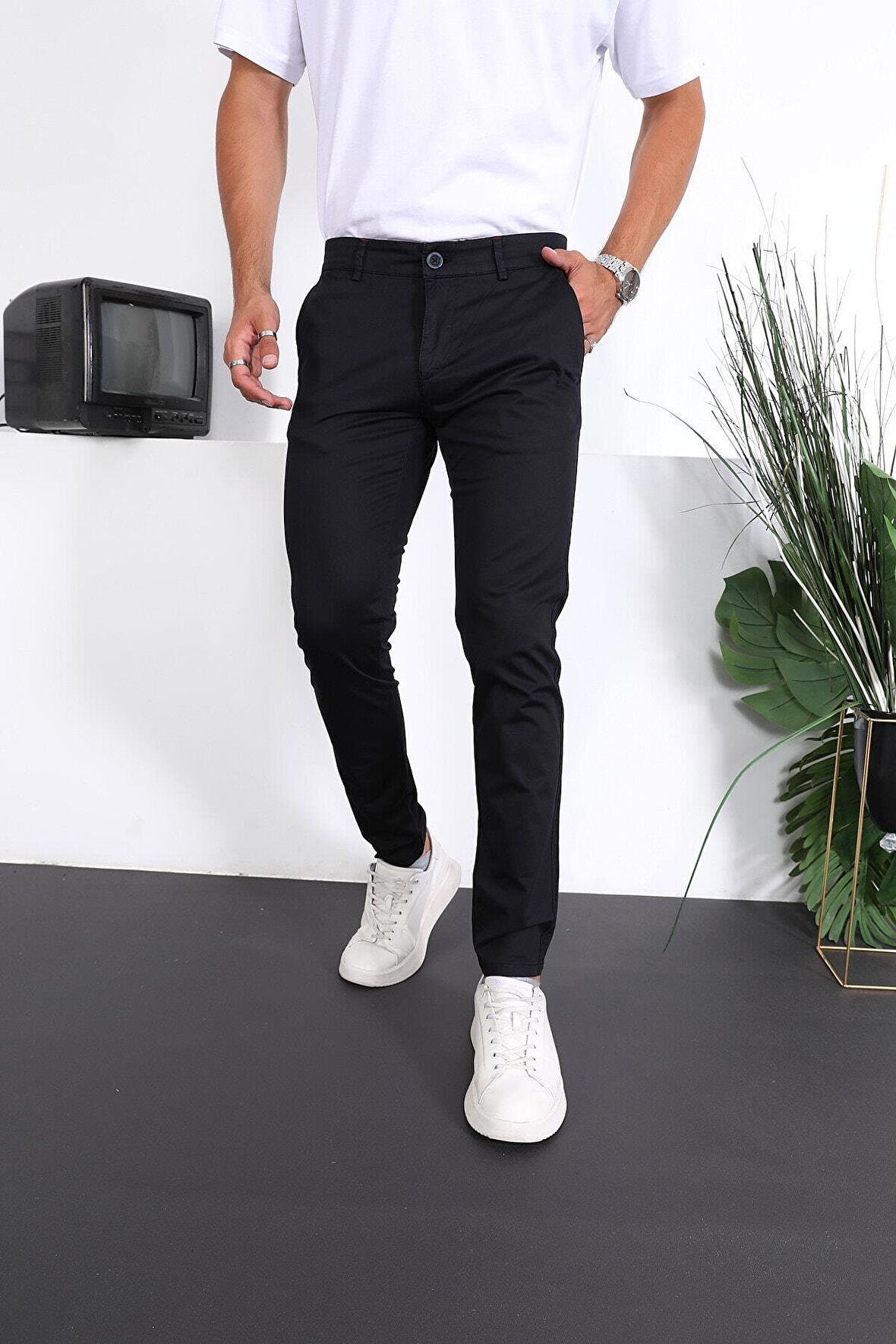 Erkek Slim Fit Chino Pantolon Lennberg