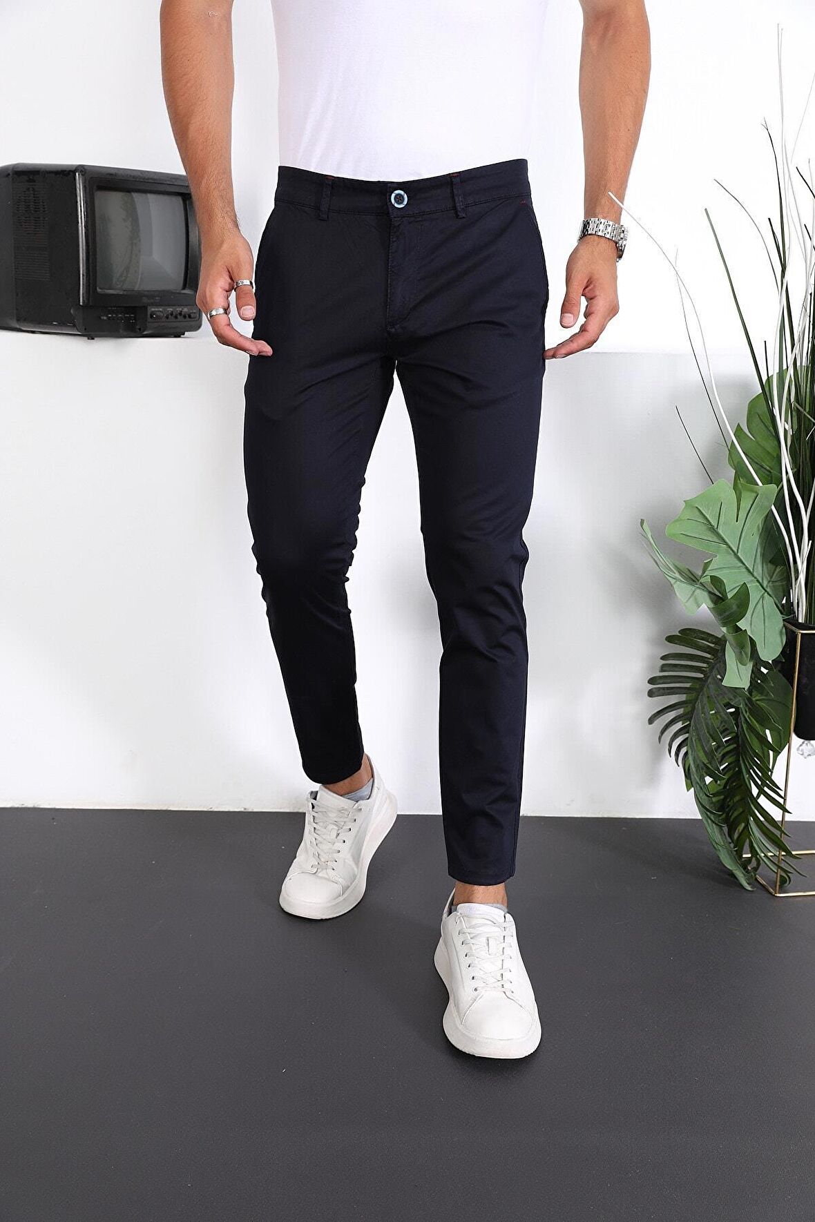 Erkek Slim Fit Chino Pantolon Lennberg