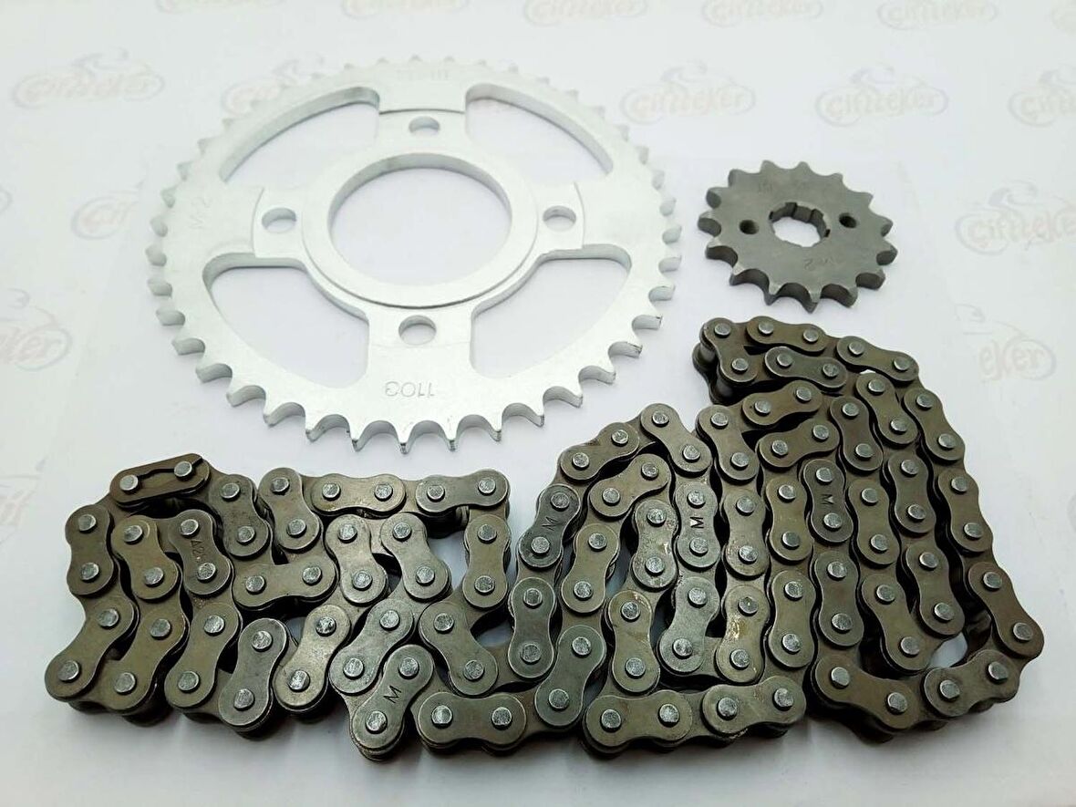 CG MODEL ÖN-ARKA DİŞLİ ZİNCİR SET 428 110L 15-38T