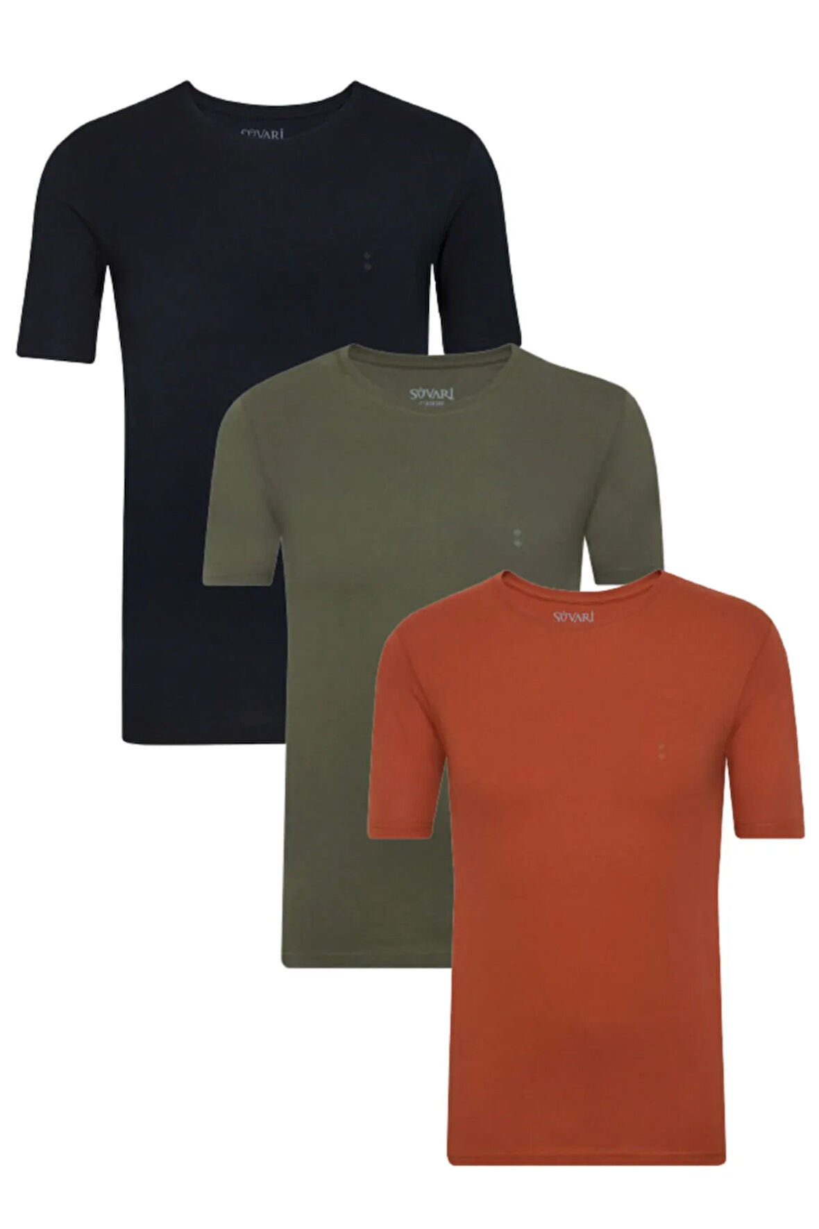 Erkek Classics Basic Fit Pamuk Yuvarlak Yaka Tshirt   3 lü