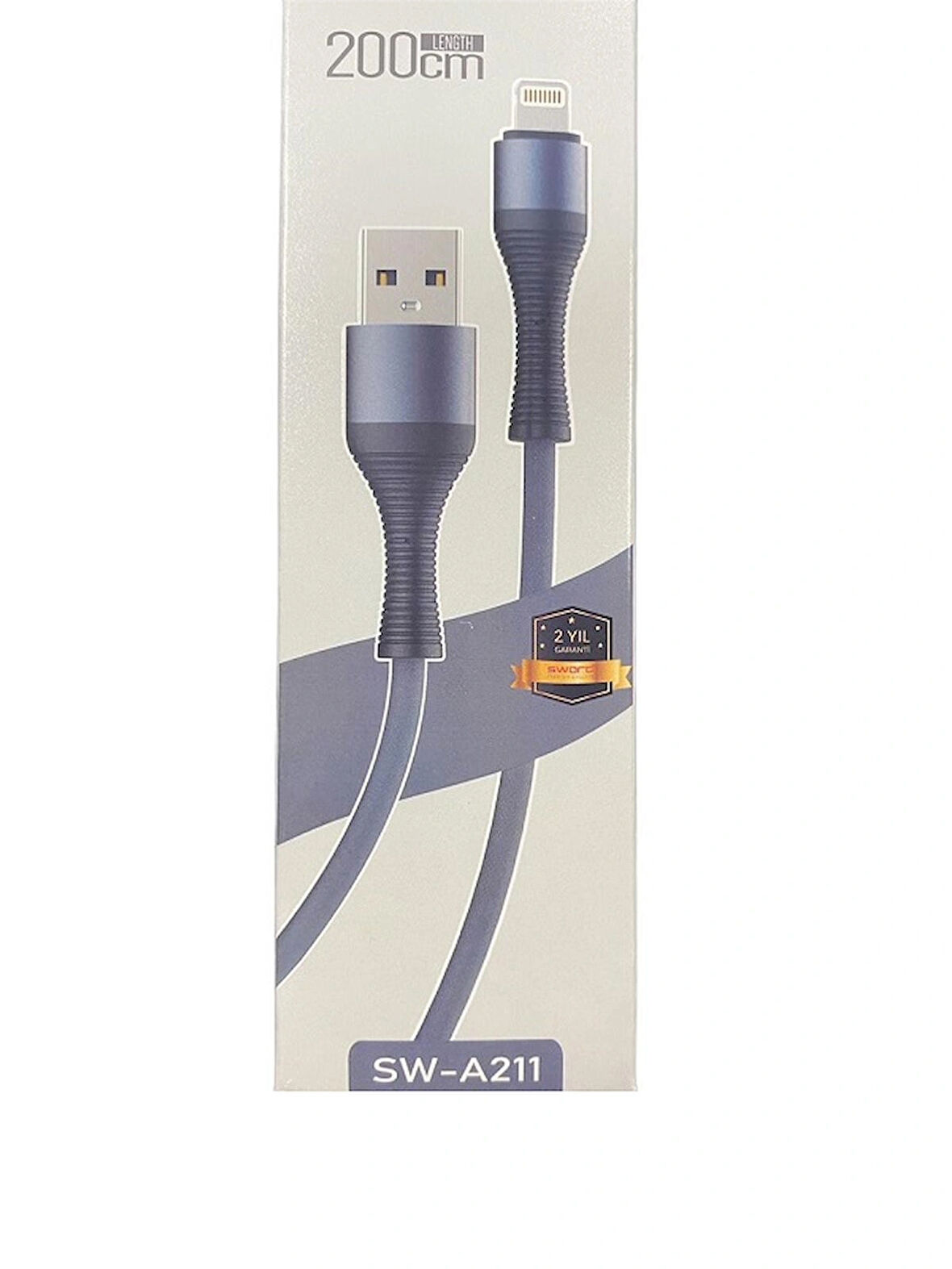 SWORD KABLO SW-A211 IOS 2.4A 2 METRE GRİ