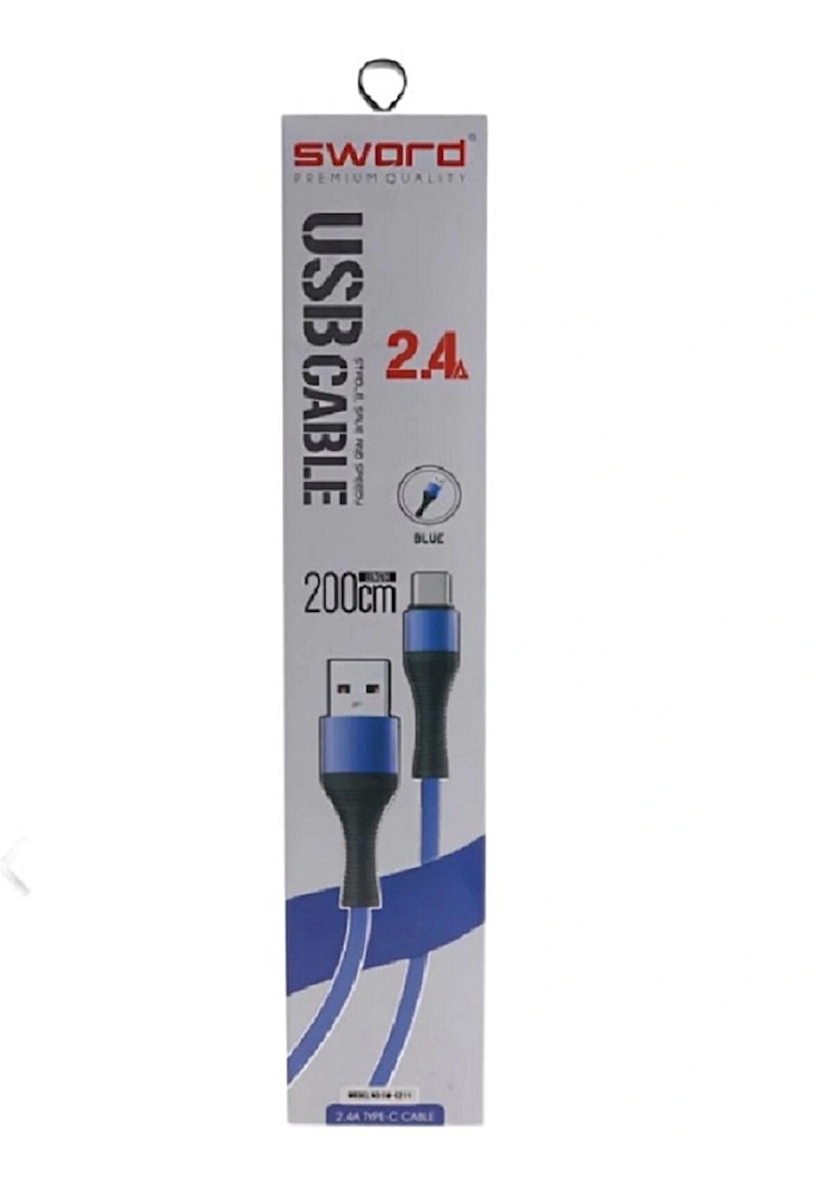 SWORD KABLO SW-C211 TYPE-C 2.4A 2 METRE MAVİ