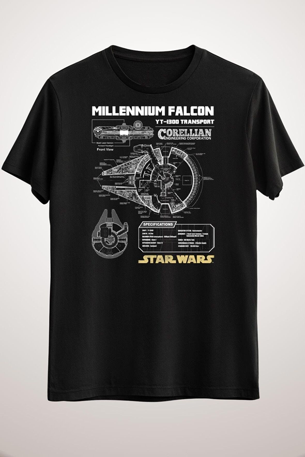 Erkek Siyah Millennium Falcon Schematic