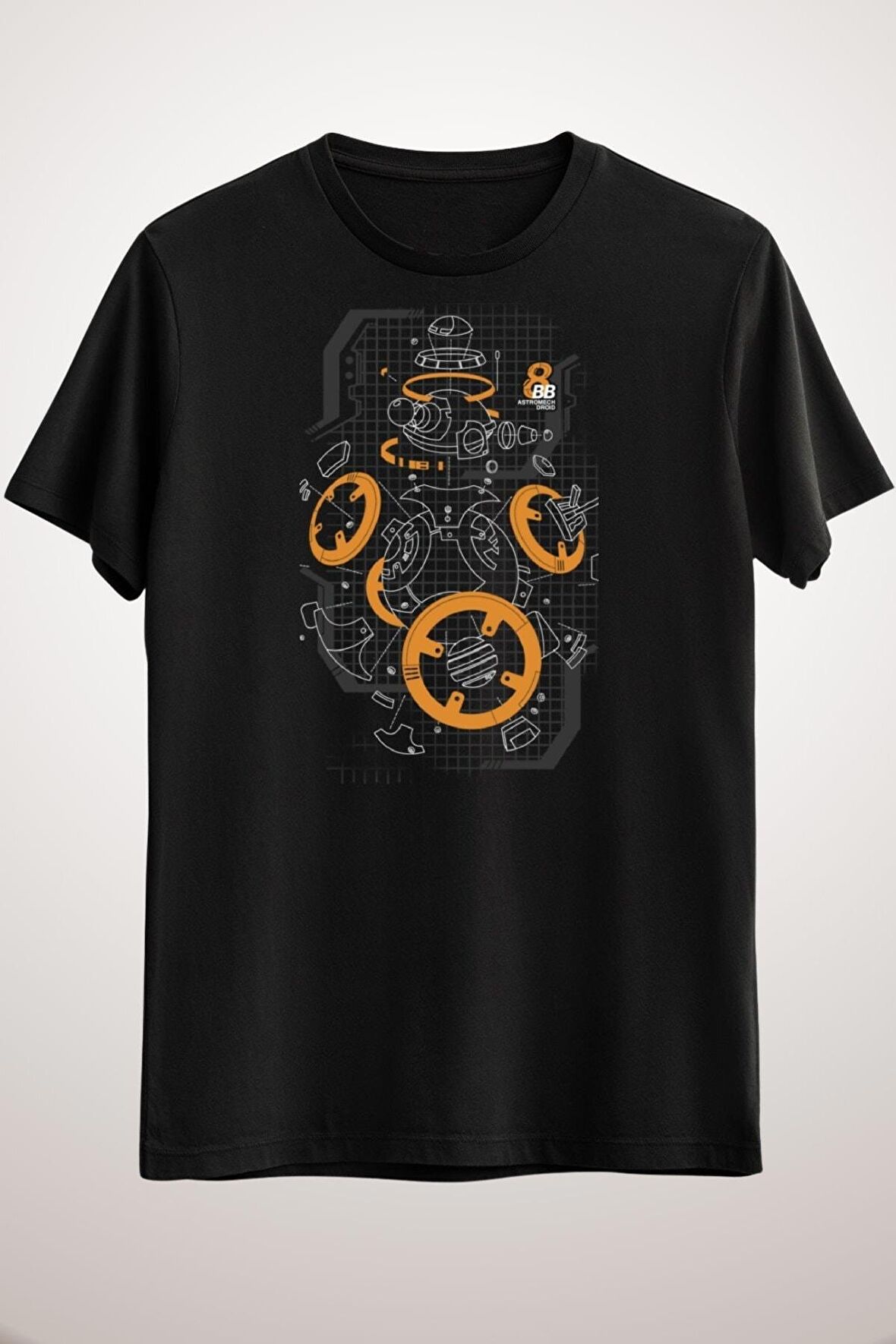 Erkek Siyah Bb-8 Dismantled  T-Shirt