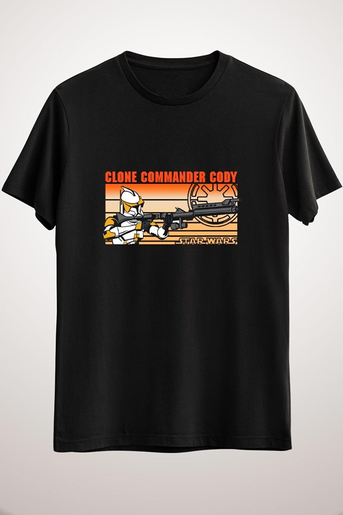 Erkek Siyah Clone Commander Cody T-Shirt