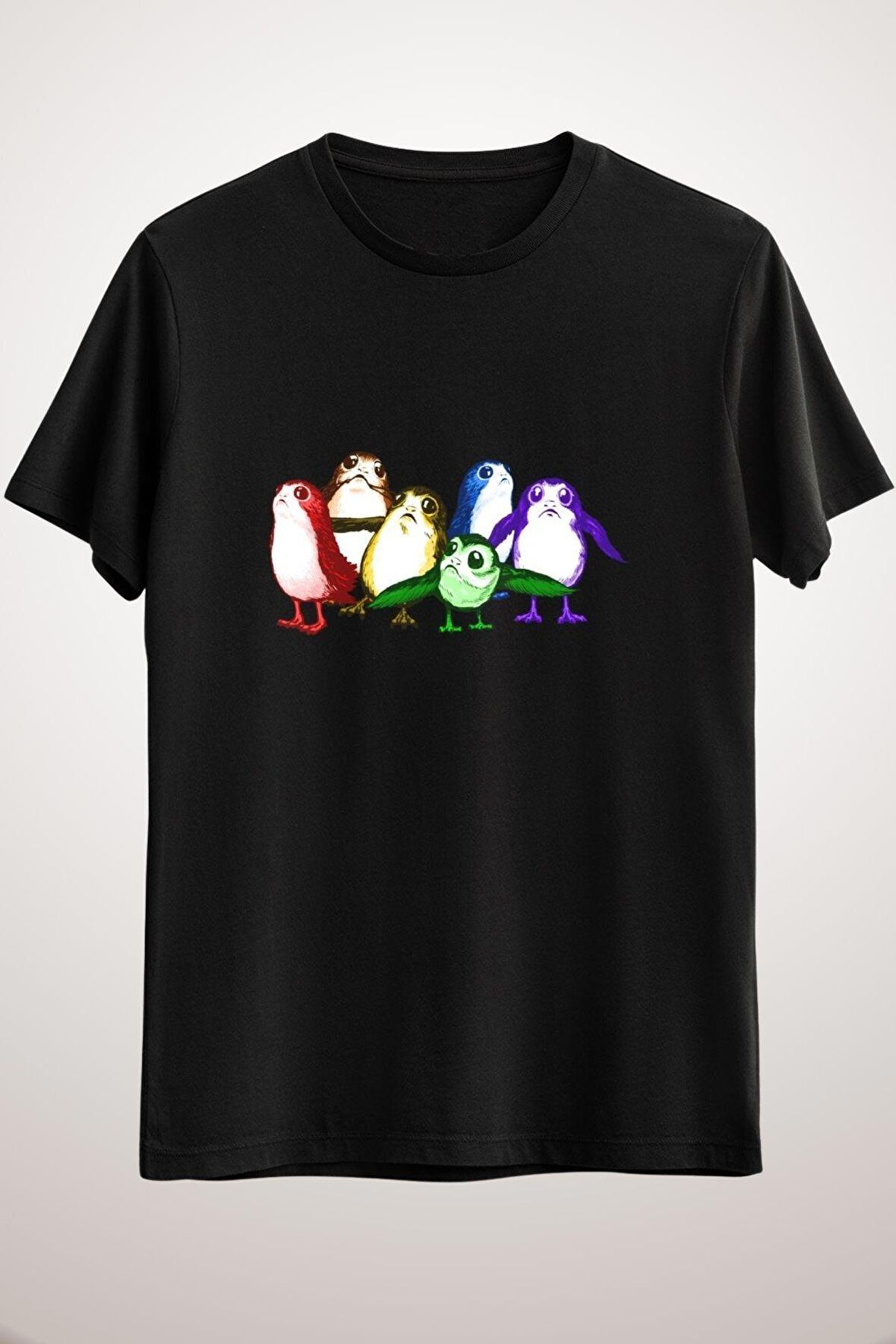 Erkek Siyah Star Wars Rainbow Porgs