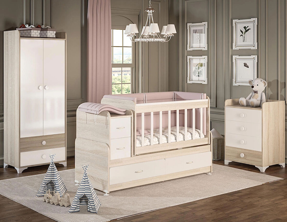 PATİKO SW 703A BÜYÜYEBİLEN BEŞİKLİ BEBEK ODASI TAKIMI