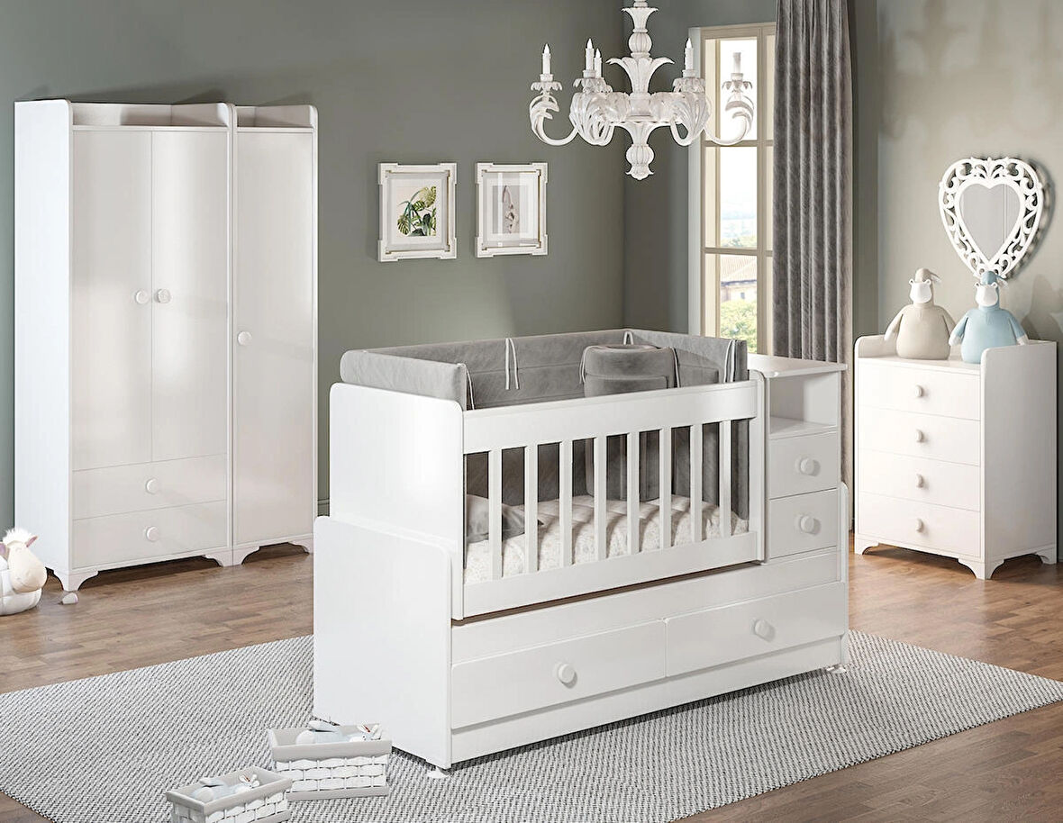 PATİKO SW 704A BÜYÜYEBİLEN BEŞİKLİ BEBEK ODASI TAKIMI