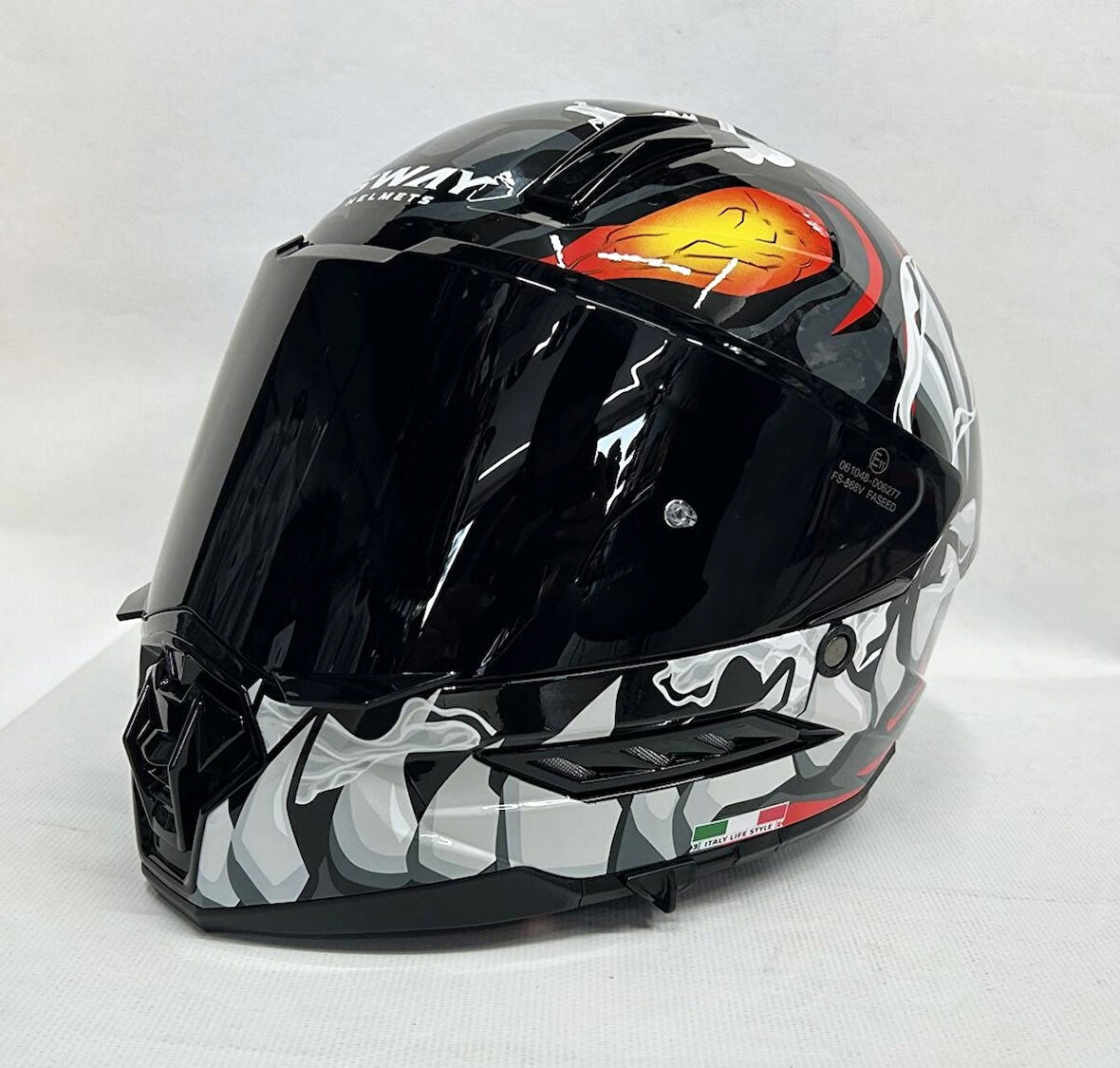 Sway Sw 868 Cannibal Black Grey Red Güneş Vizörlü Siyah Camlı M