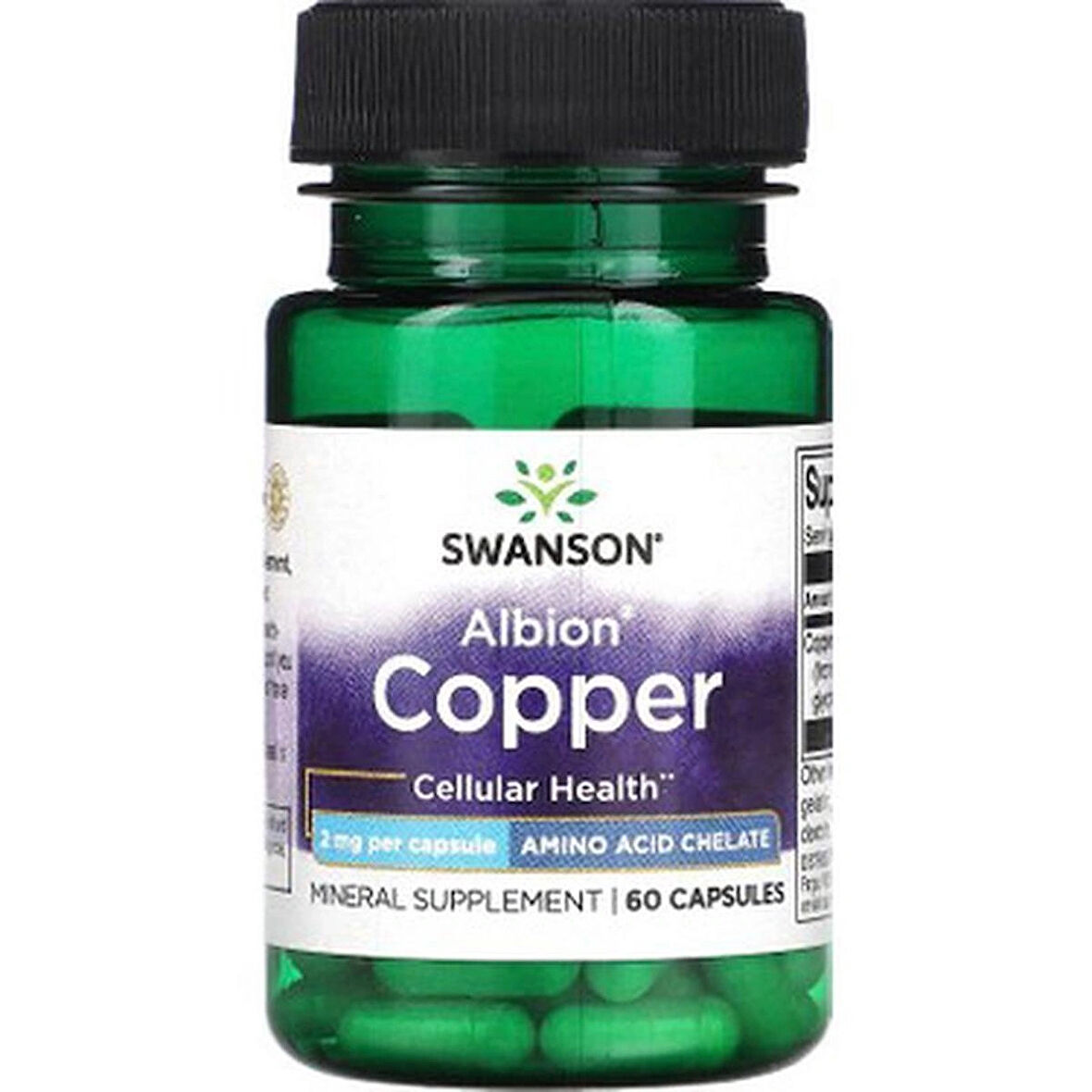 Swanson Albion Copper Mineral 2 mg 60 Kapsül