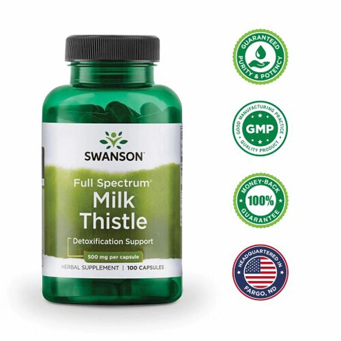 Swanson Milk Thistle Deve dikeni 500 mg 100 Caps