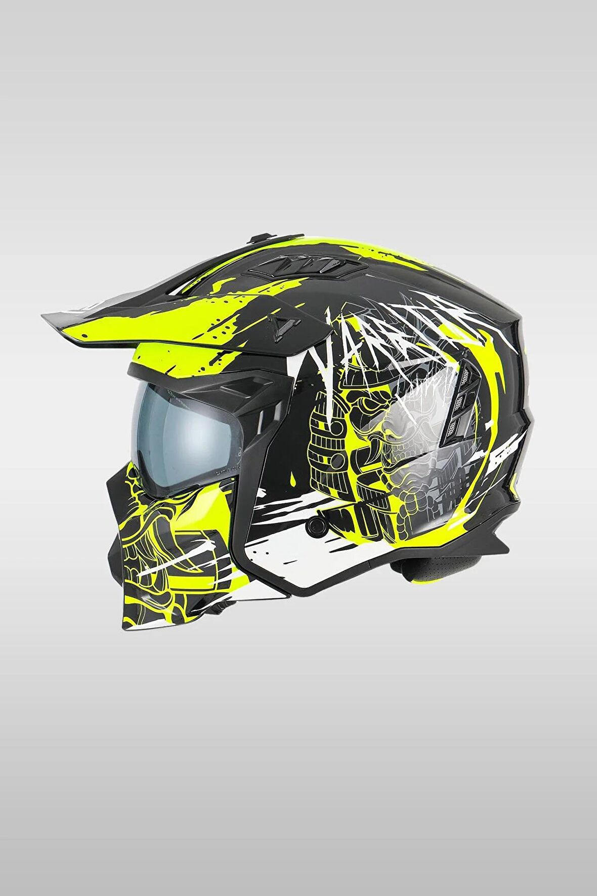 Sway X1-x Seul Matt Warrior Black Yellow White Moduler Motosiklet Kaskı