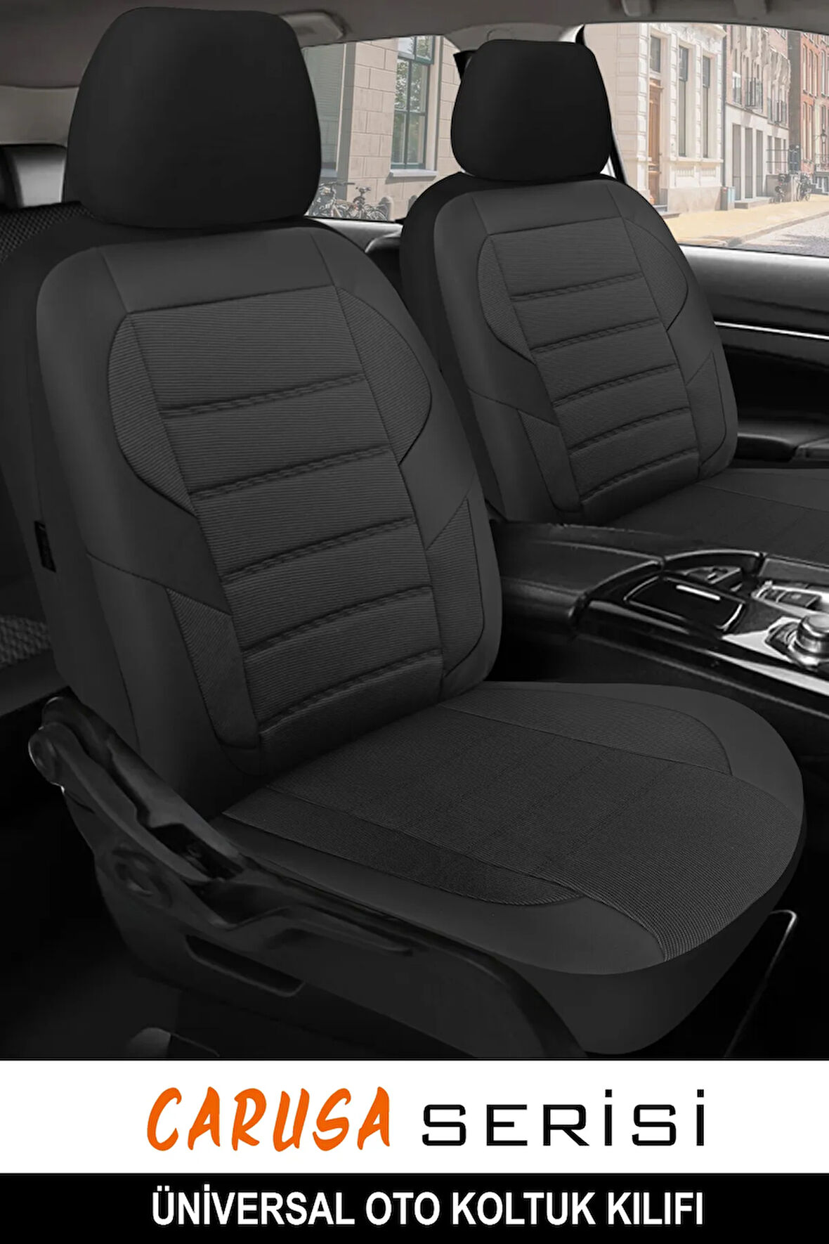 Proton 416  Uyumlu 5 KOLTUK TAM SET CARUSA SERİSİ TAM SET TAY TÜYÜ OTO KOLTUK KILIFI SİYAH