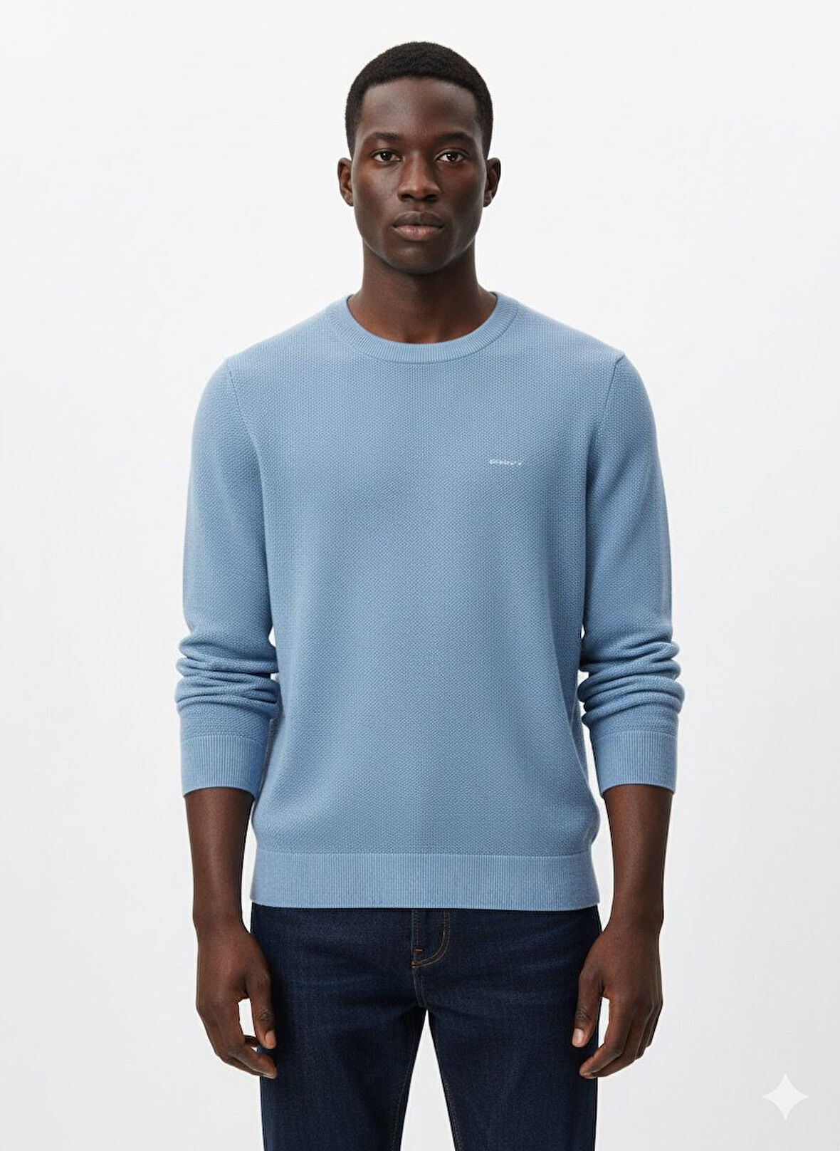 Gant Bisiklet Yaka Erkek Dokulu Sweatshirt