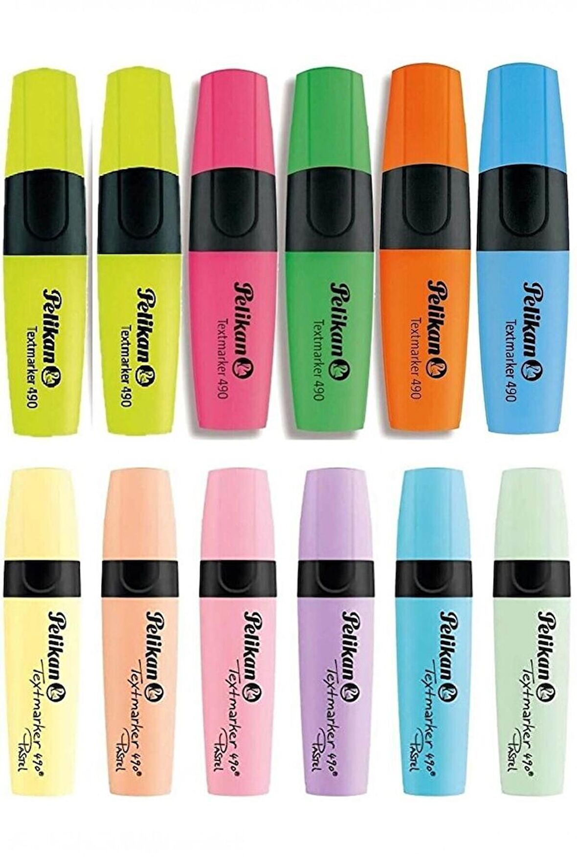 12 Adet Fosforlu Kalem 6 Canlı Renk 6 Pastel Renk Fosforlu Kalem Seti Postit Seti Hediyeli