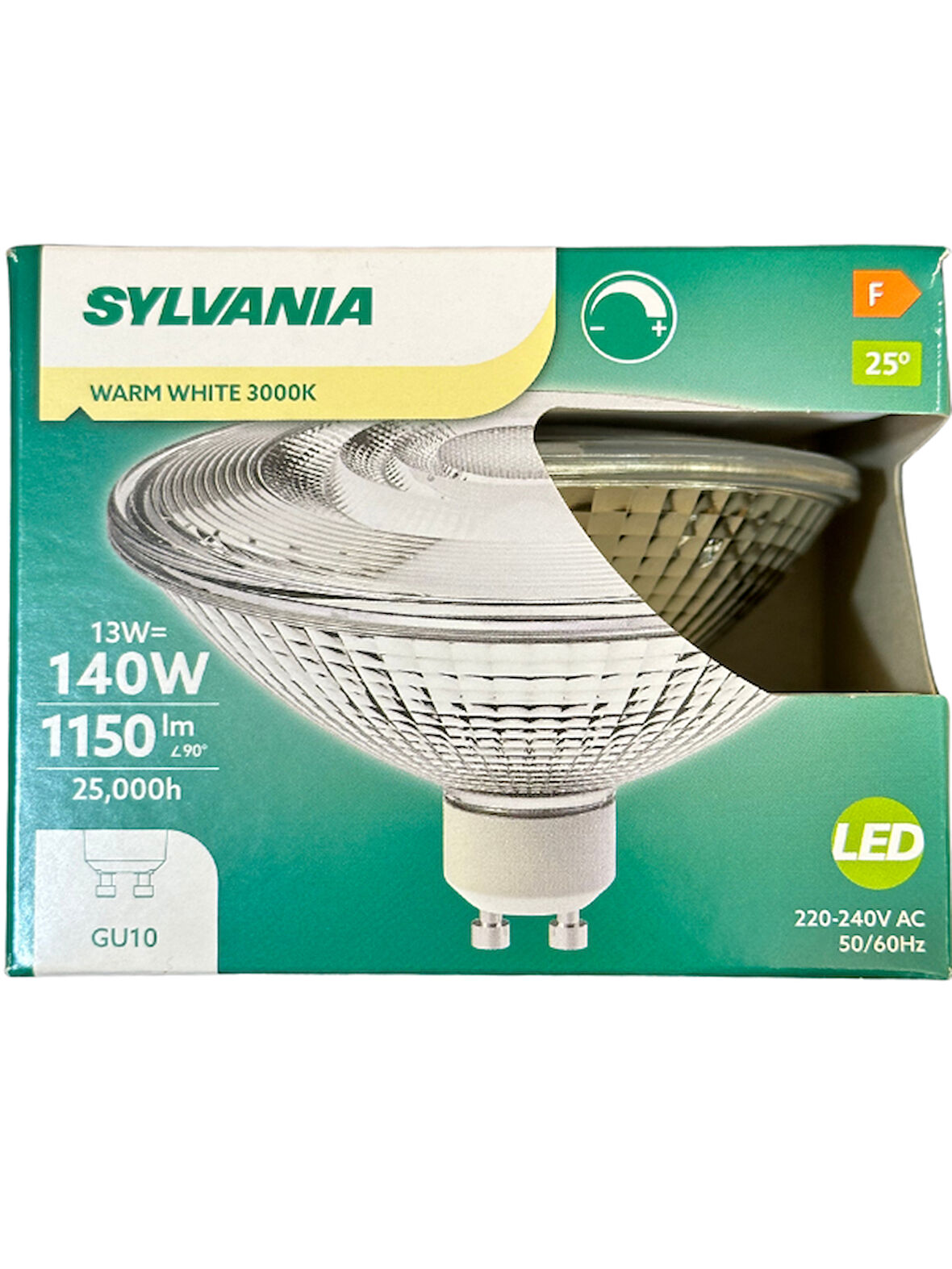 Sylvania 13W (140W) 3000K (Sarı Işık) GU10 Duylu Dim Edilebilir Led Spot Ampul