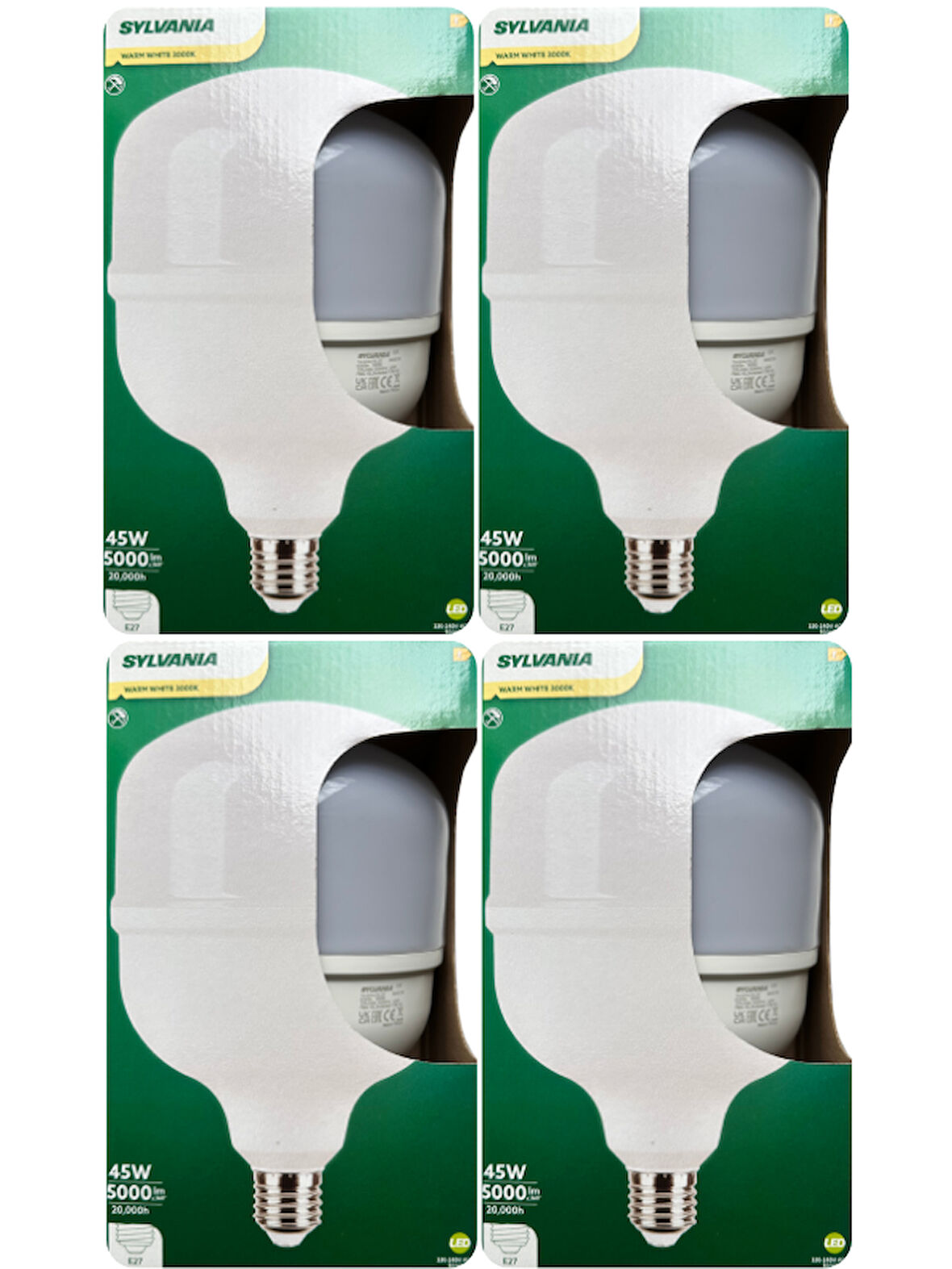 (4 Adet) Sylvania 45W 3000K (Sarı Işık) E27 Duylu (Kalın Duy) Torch Led Ampul 