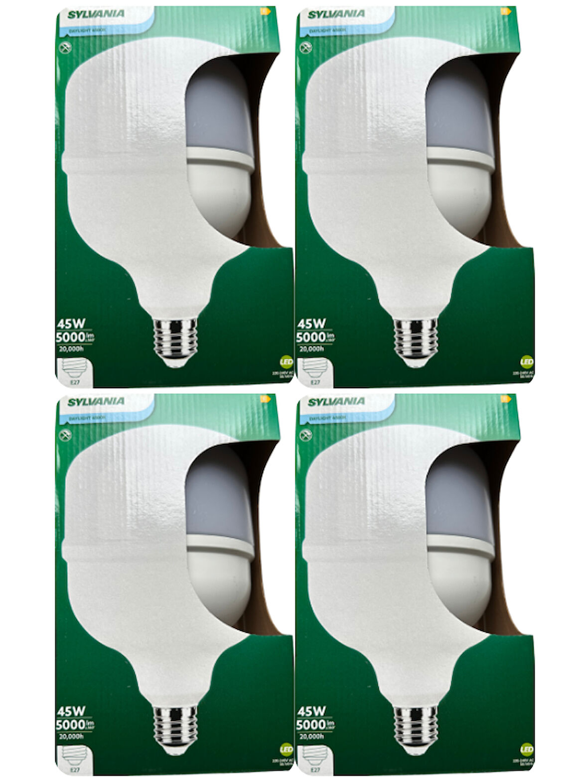 (4 Adet) Sylvania 45W 6500K (Beyaz Işık) E27 Duylu (Kalın Duy) Torch Led Ampul