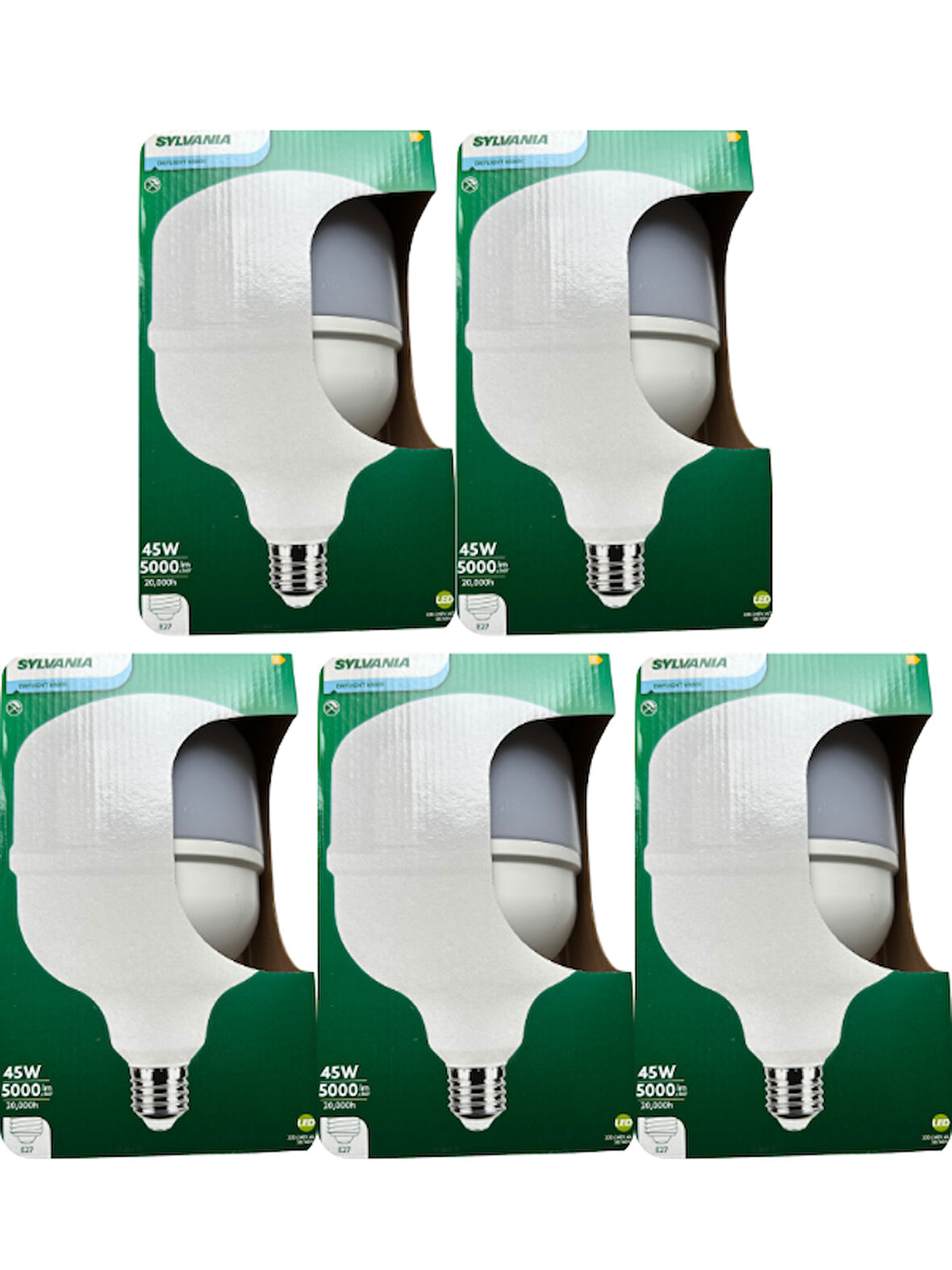 (5 Adet) Sylvania 45W 6500K (Beyaz Işık) E27 Duylu (Kalın Duy) Torch Led Ampul
