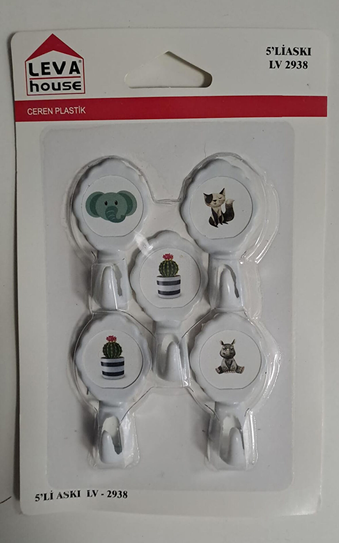 LEVA YAPIŞKANLI ASKI 5 Lİ HANGER LV-2938 ( KARIŞIK DESEN )