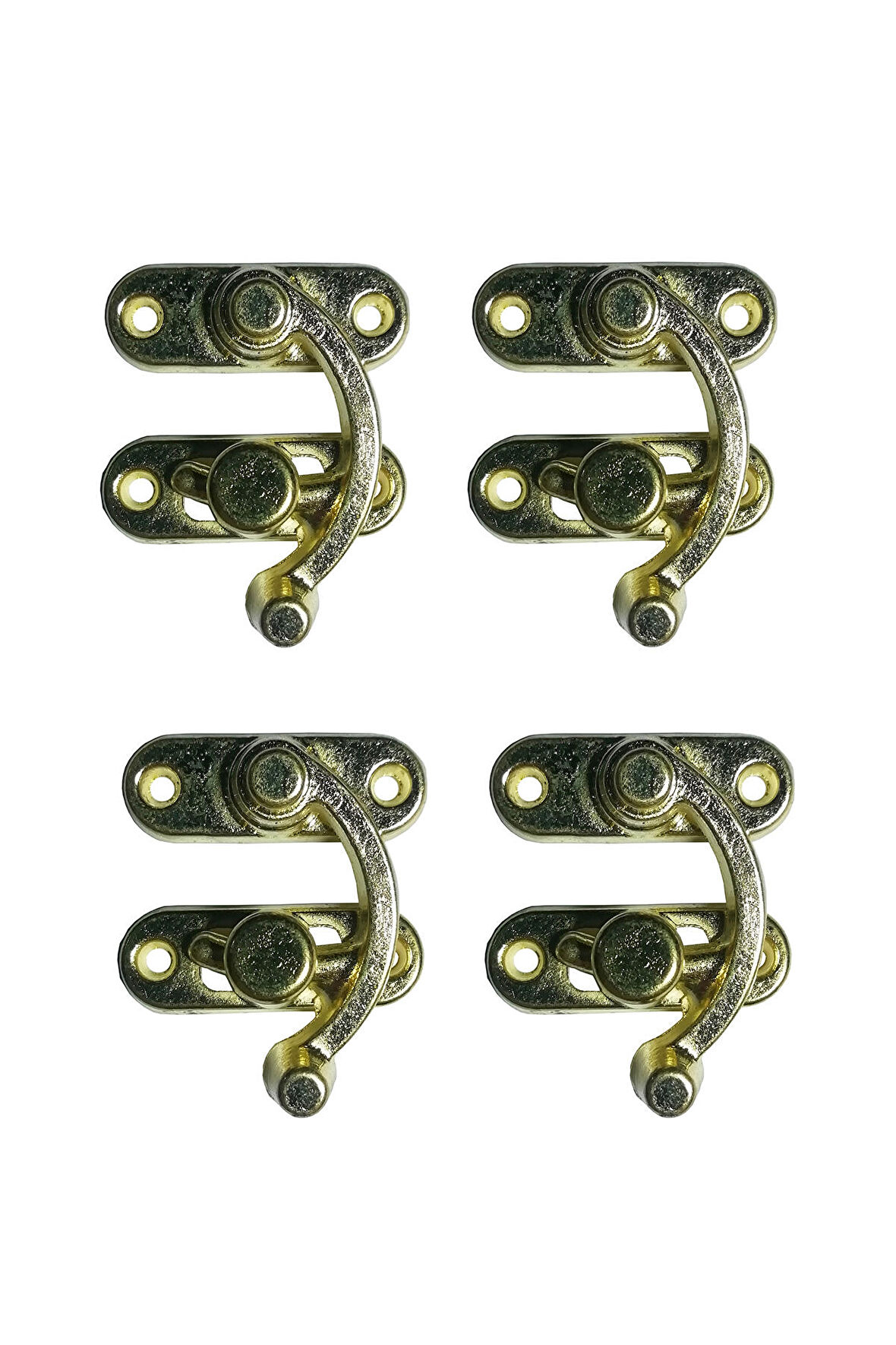 Orta Boy Yay Gözü Kancalı Kilit Sarı 4 Adet 28x33 mm
