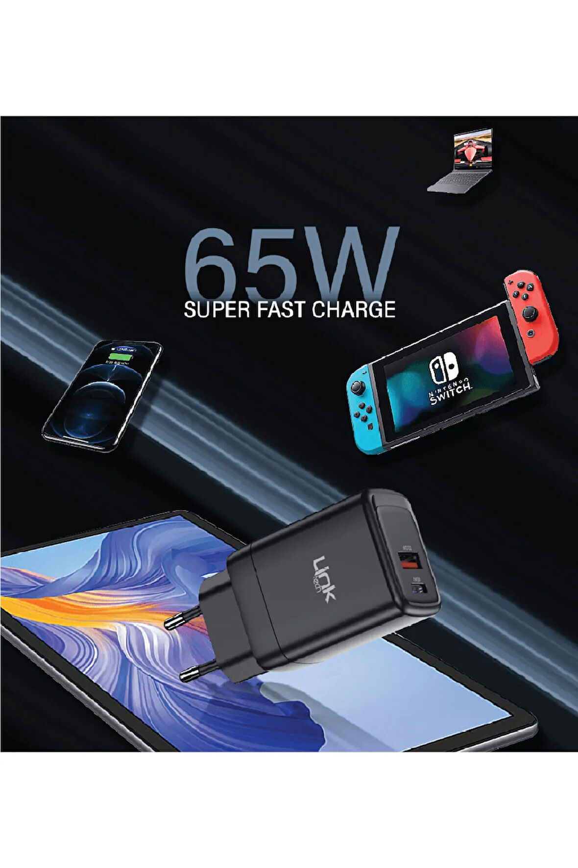 Nintendo Switch Nintendo Switch Lite Uyumlu Süper Hızlı Şarj Aleti Cihaz Seti 65W