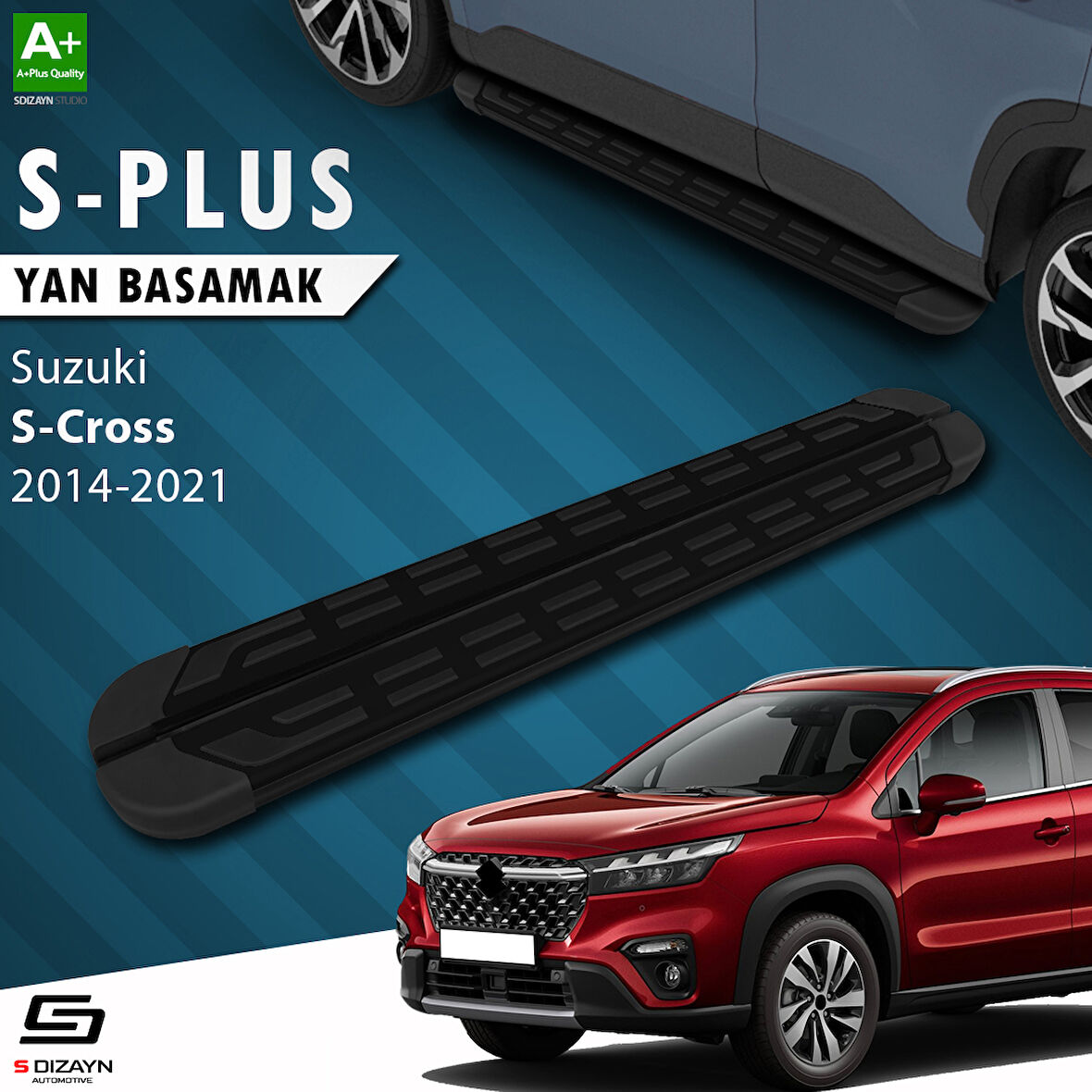 S-Dizayn Suzuki SX4 2 S-Cross S-Plus Siyah Yan Basamak 173 Cm 2014-2021 A+ Kalite