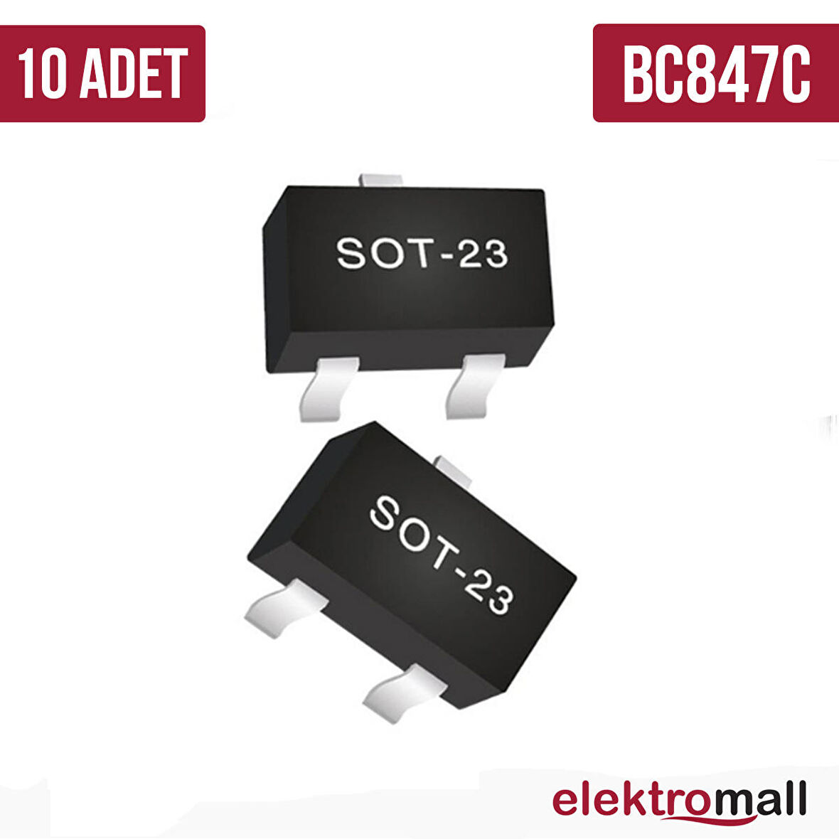 BC847C Transistör SOT-23 45V NPN 100mA - 10 Adet