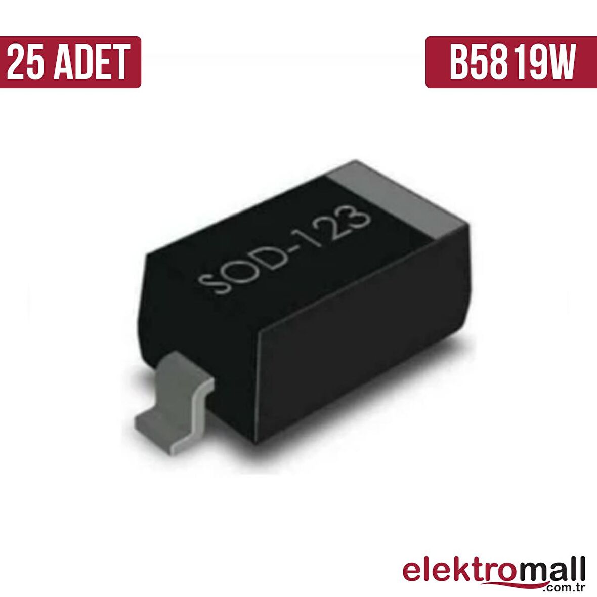 B5819W Schottky Diyot 1A 40V SOD-123 - 25 ADET